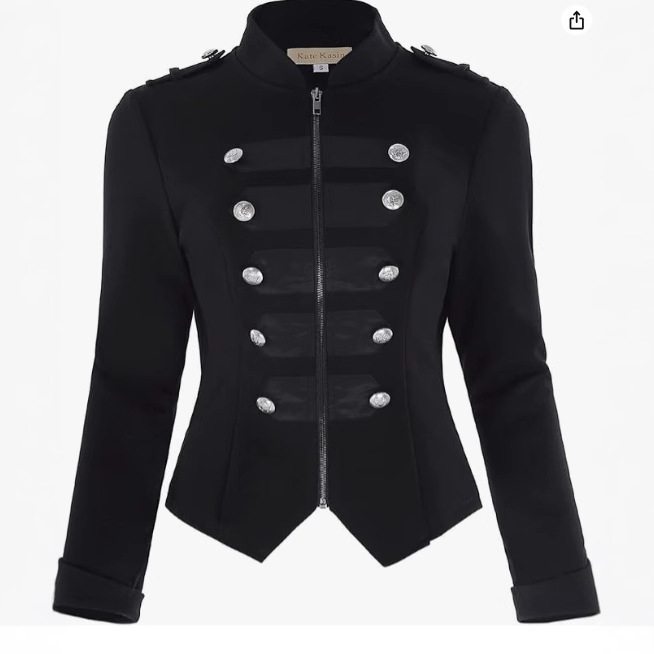 Vintage Women'S Formal Wear - Women gothic punk jacket Slim Fit