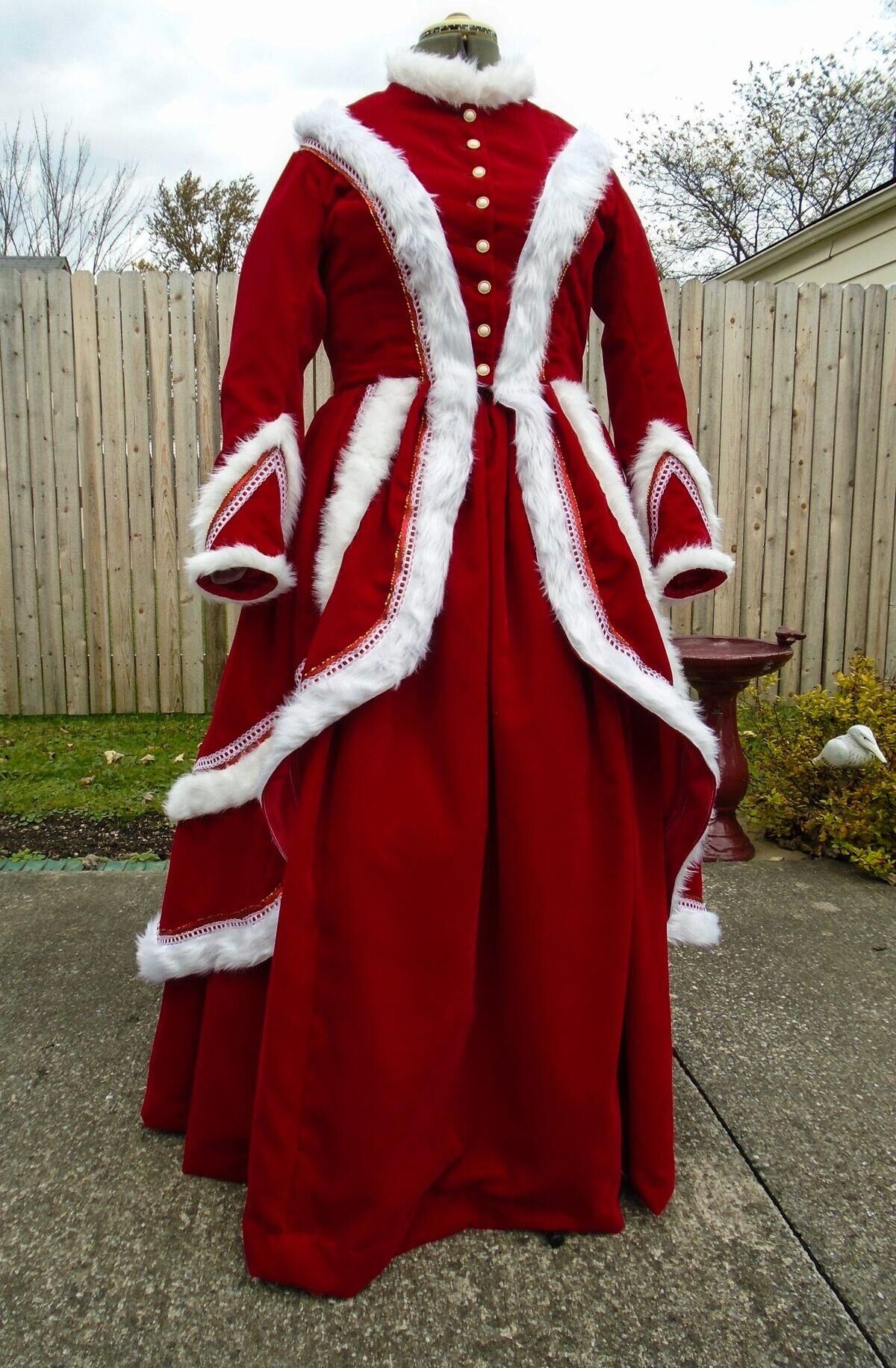 Vintage Women'S Formal Wear - Women Victorian Edwardian Vintage Santa Velvet