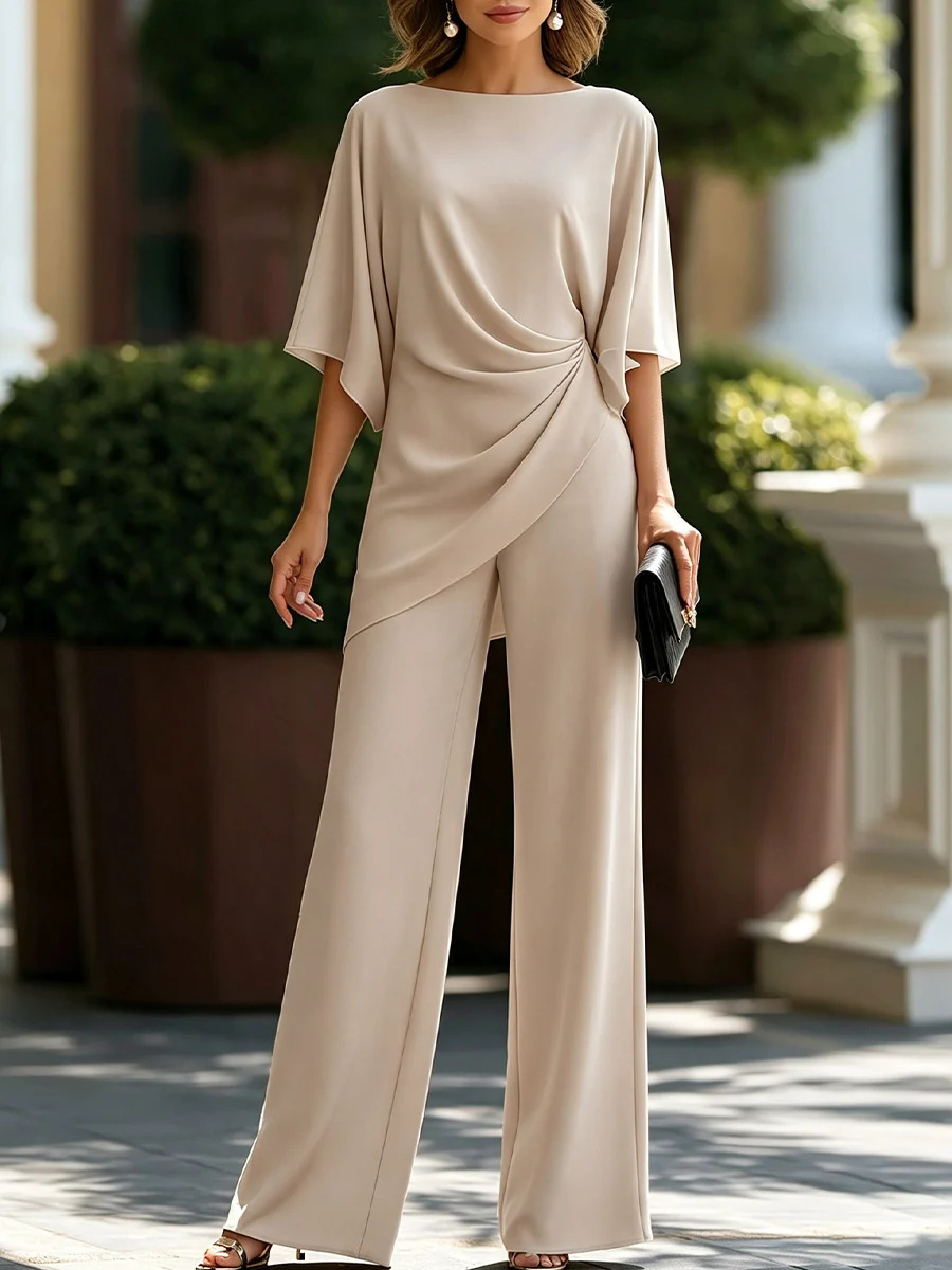 Women 2 Piece Outfit Boat Neck - огляд і ціна Women Formal Wear Set