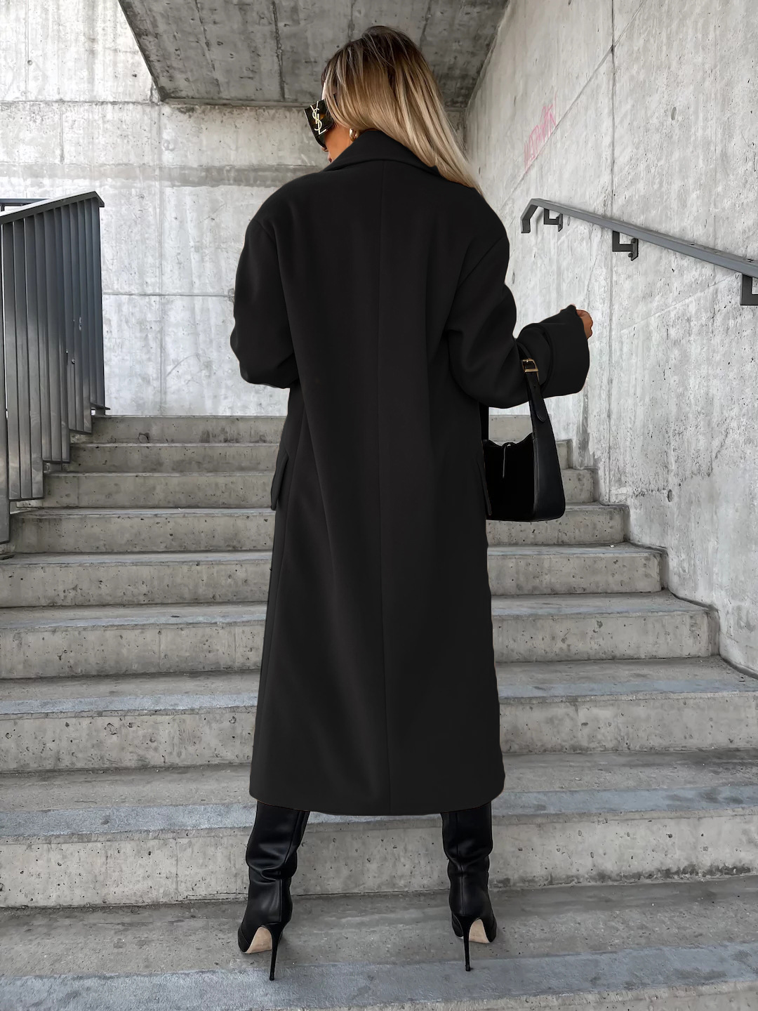 Elegant Notched Lapel Double B - огляд і ціна Tailored Coat Wool