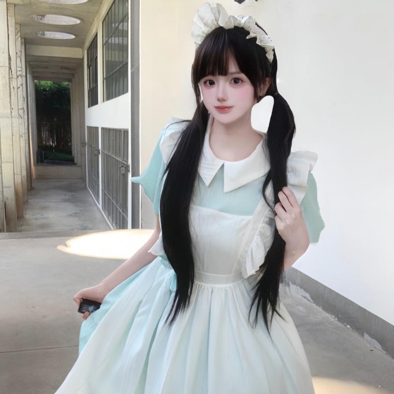 Long Pink White Maid Dress wit - огляд і ціна Vintage Women'S Formal Wear