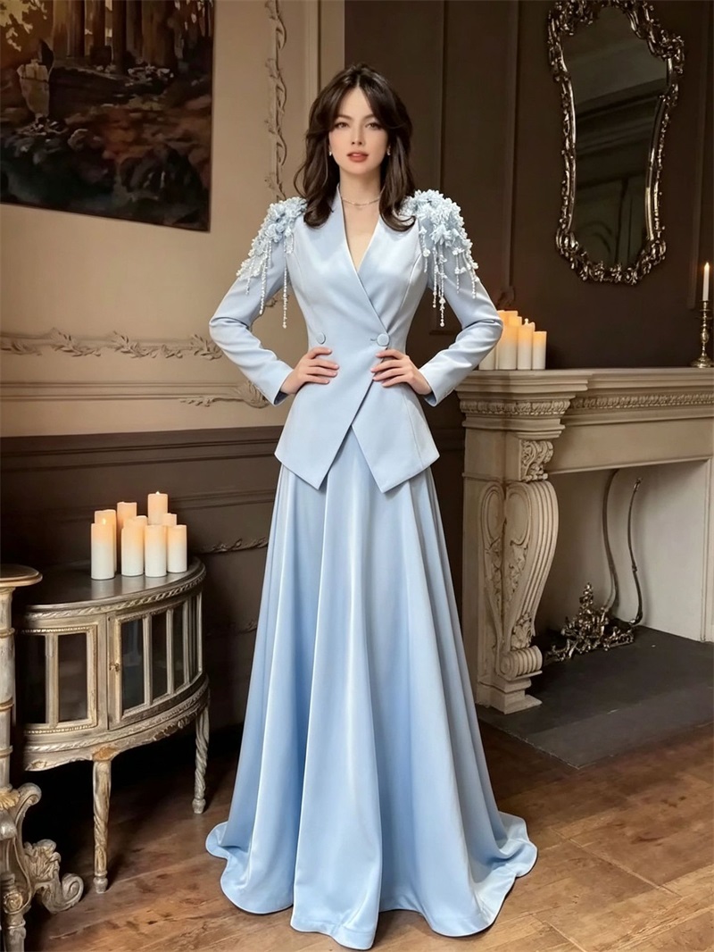Beige Women Suit Skirt Set 2Pc - огляд і ціна Women Formal Party Wear Dress