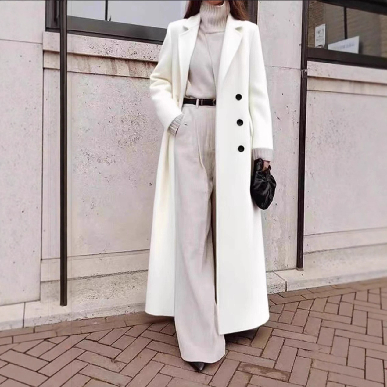 New Womens Double Breasted Lon - огляд і ціна Tailored Coat Wool