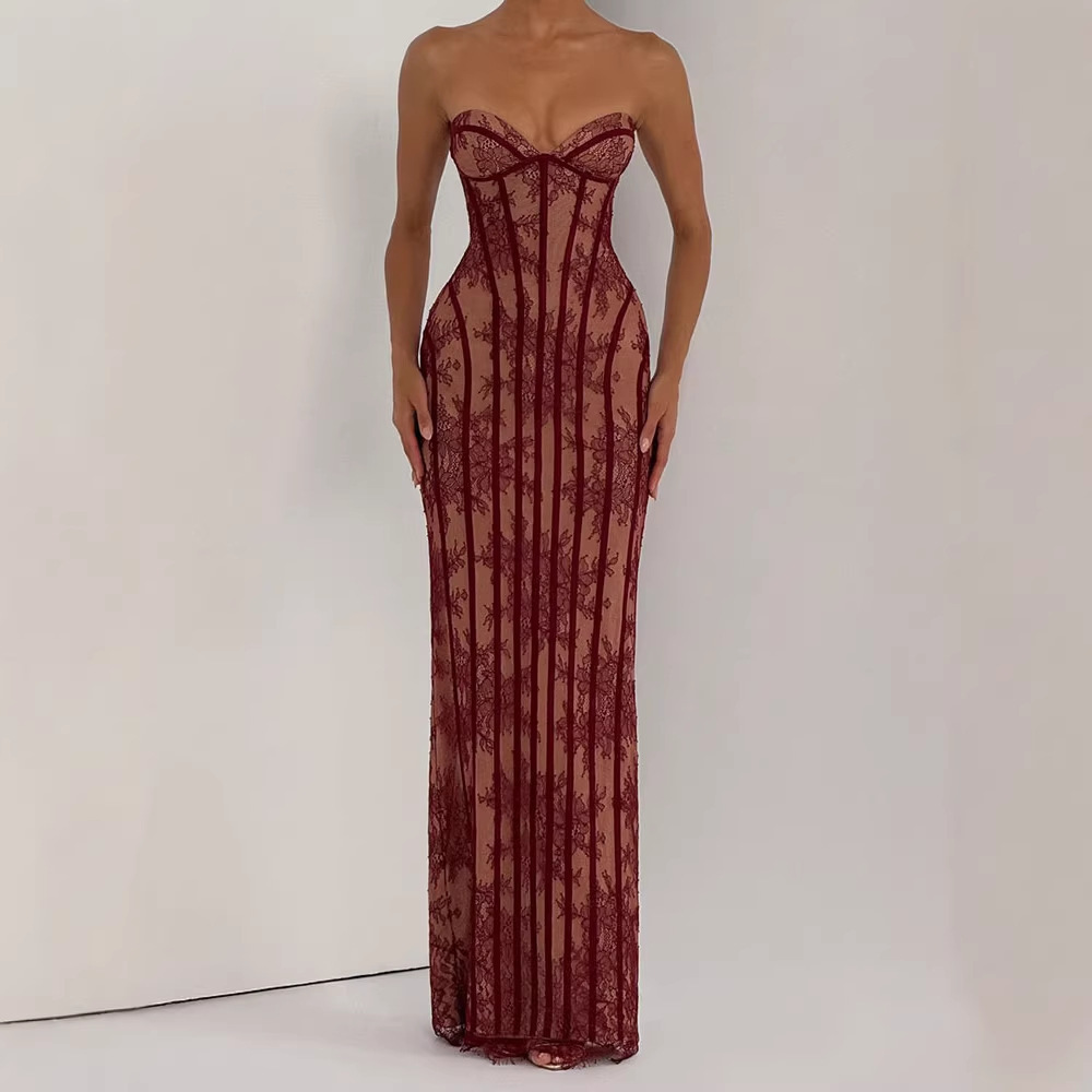 Strapless Bodycon Maxi Dress f - огляд і ціна Women Formal Party Wear Dress